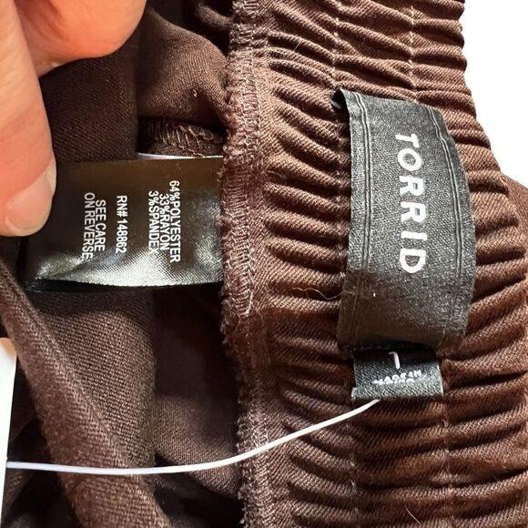 Torrid Brown Twill Tapered Pants 1 - Picture 6 of 9